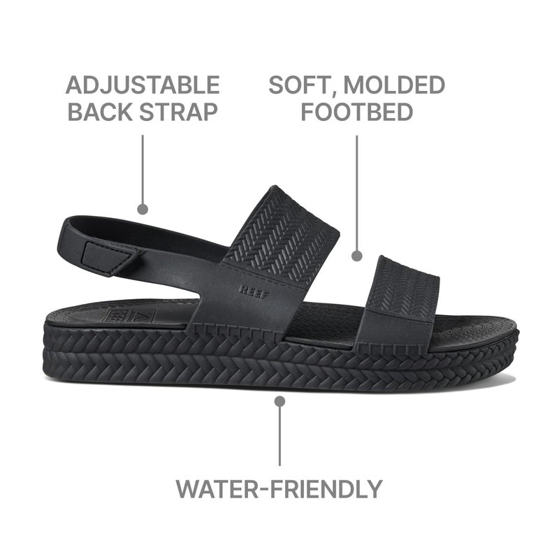 Reef Water Vista Womens Platform Sandal, Water Friendly, Adjustable Strap, Black, 7 - Image 5